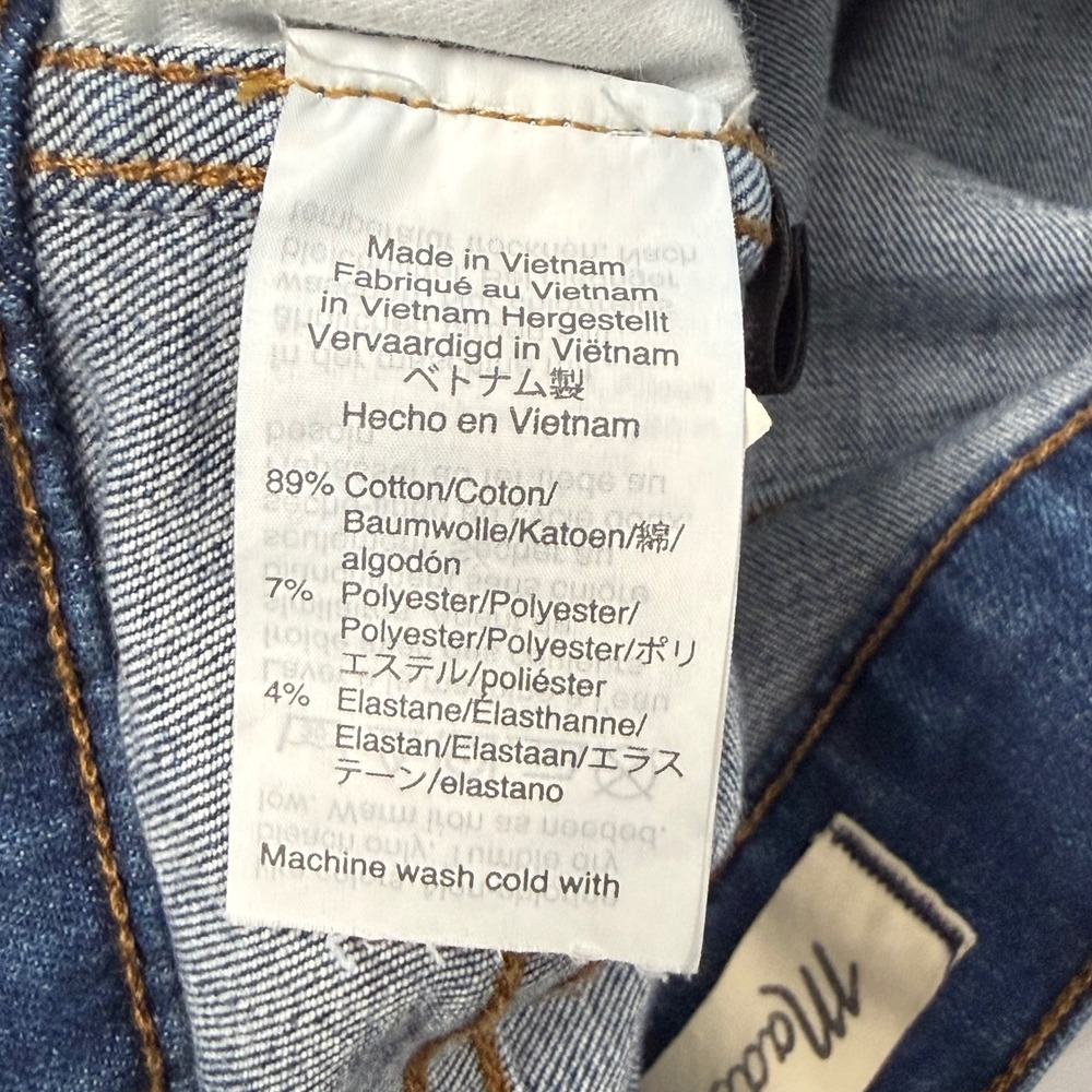 Madewell 10" High-Rise Skinny Jeans Button Fly Raw Hem Medium Wash Blue Women 31 - Picture 10 of 13
